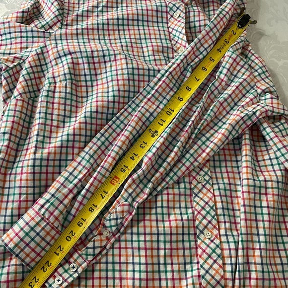 TALBOTS-white/blue/pink checked 100% cotton button-up tunic Women Size 3x - Picture 8 of 10